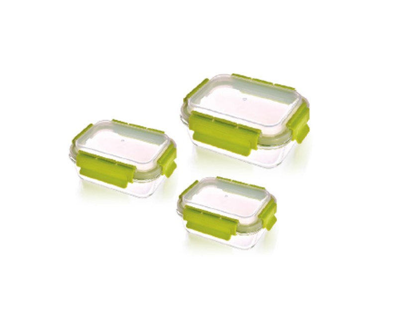 Glass Container Rectangle With Removable Locks