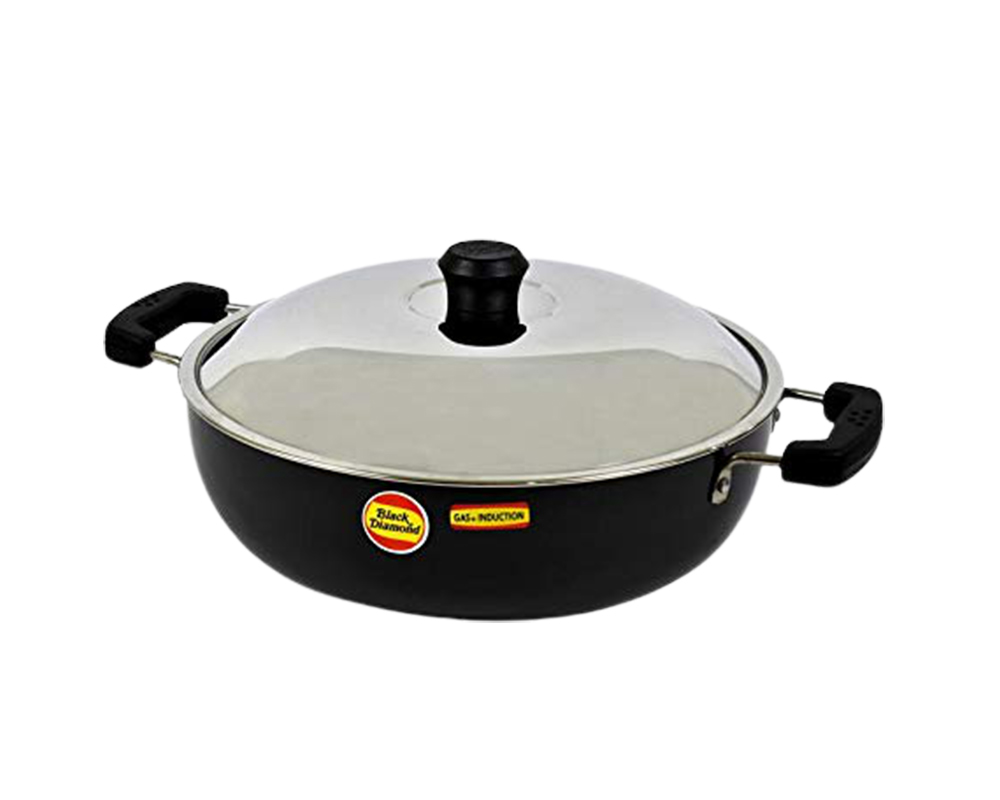 Black Diamond Induction Tufkot Karahi w Lid