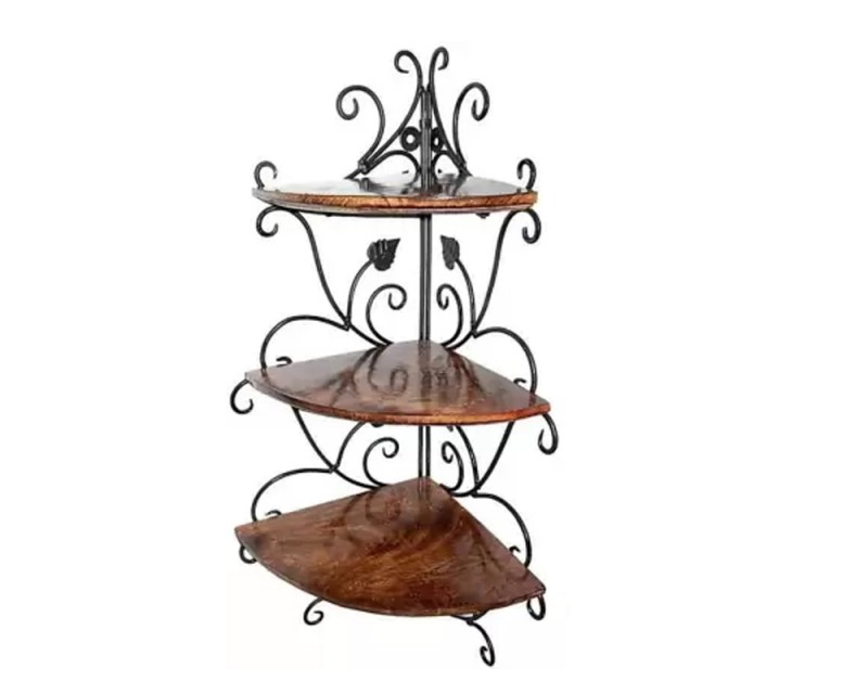 Wall shelf room side corner Wooden