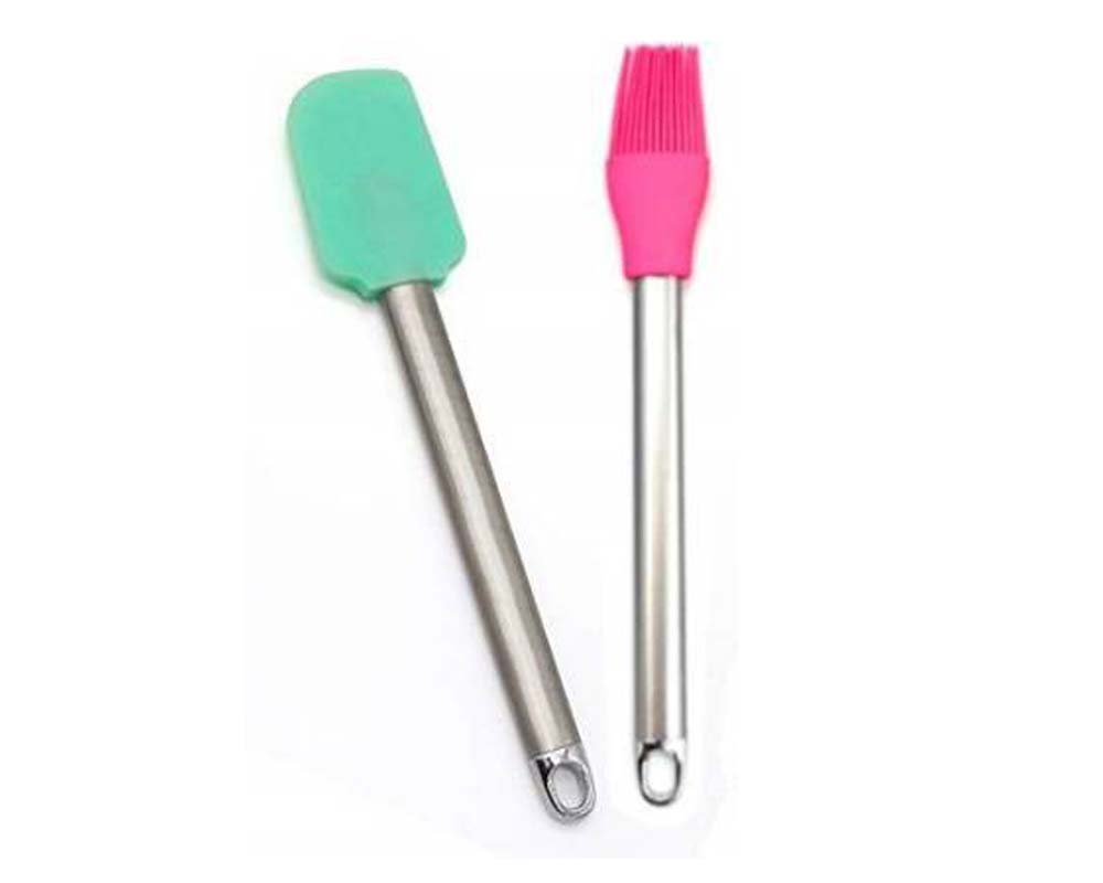 Combo Silicone Basting Brush and Spatula Steel