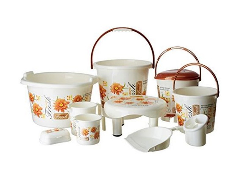 Bathroom Set 10 Pcs Glitter Printed