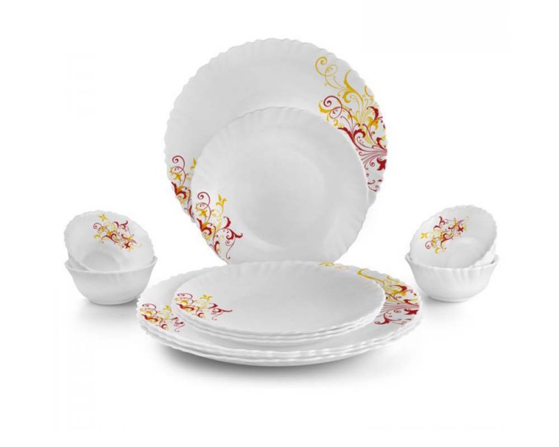 Yellow Scroll Dinner Set