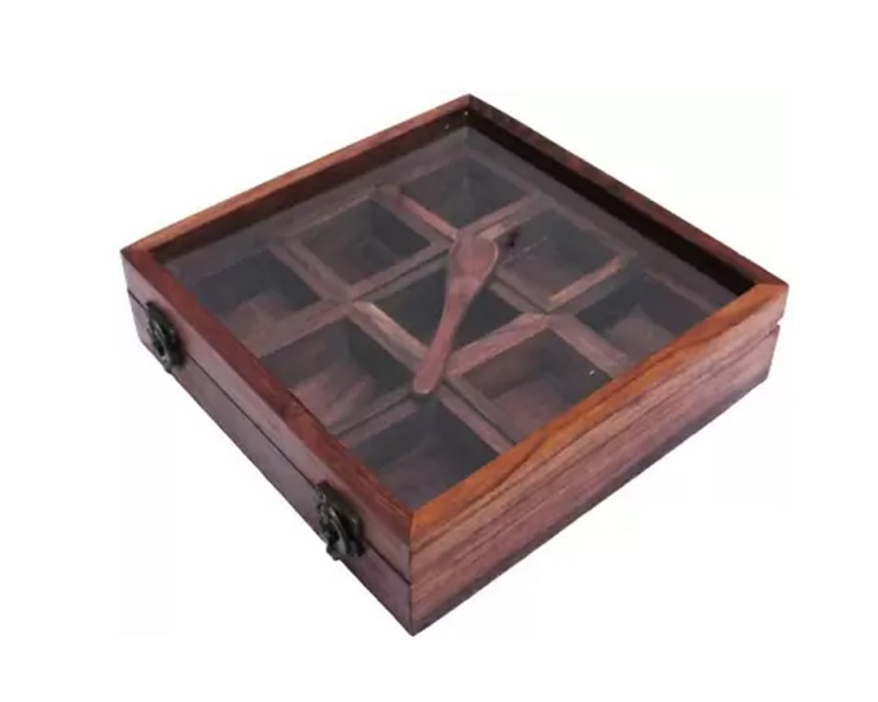 Wooden Spice Box Masala Daba