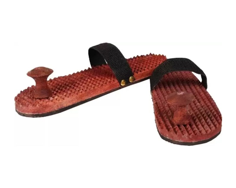 Wooden Sandal Red And Black