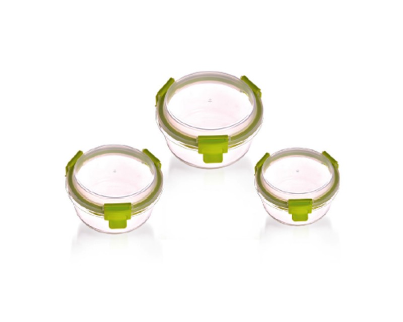 Glass Container Round With Removable Locks