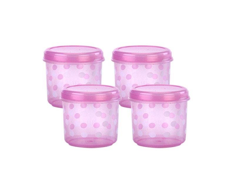 Store well Container 25 (4 Pcs Set) Opaque Polka Printed