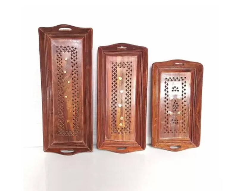 Wooden Serving Coffee Tray