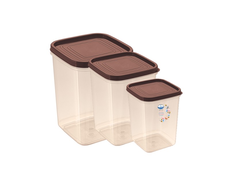 Kitchen Classic Container 3 Pcs Set (15 25 35) Tr. Plain