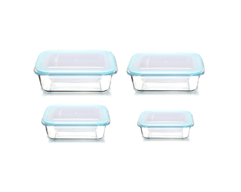 Glass Container Rectangle FLAT LID