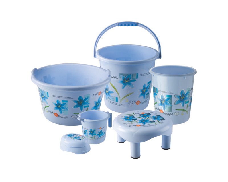 Better Home Bathroom Set 6 Pcs Set Printed