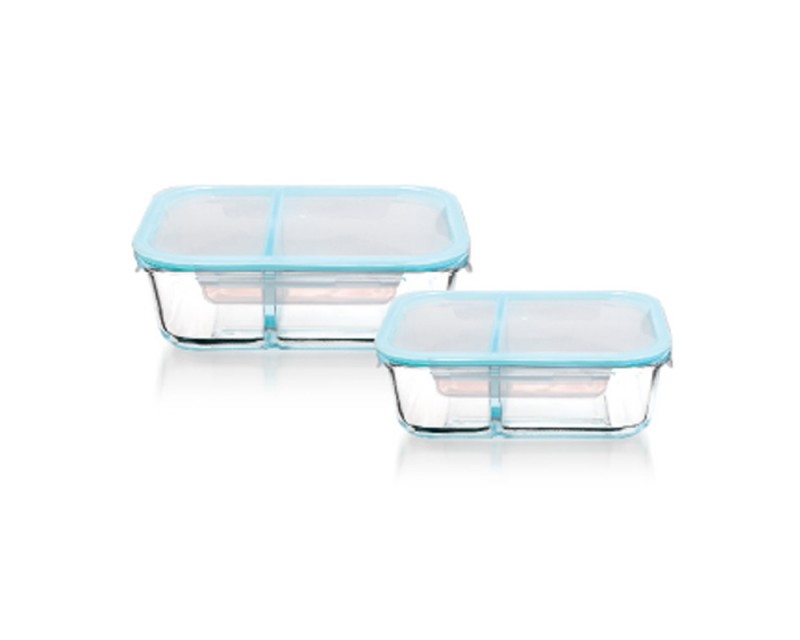 Glass Container Rectangle 2 FLAT LID